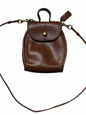 Vintage Coach Brown Leather Derby Bag Crossbody Leather 90s Retro